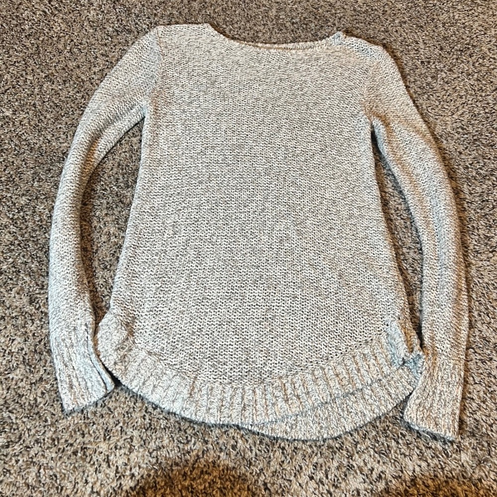 LOFT Marled‎ Knit Sweater Long Sleeve Pullover Women's XS Grey